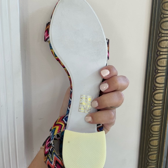 Jeffrey Campbell Dody Multicolour woven open toe low heel strappy sandal 8.5 - Picture 4 of 8